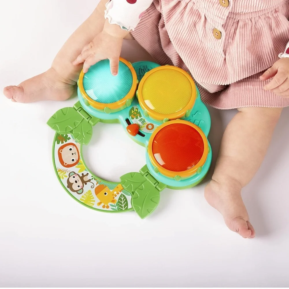 Colorful Musical Safari Beats Drum Toy with Lights